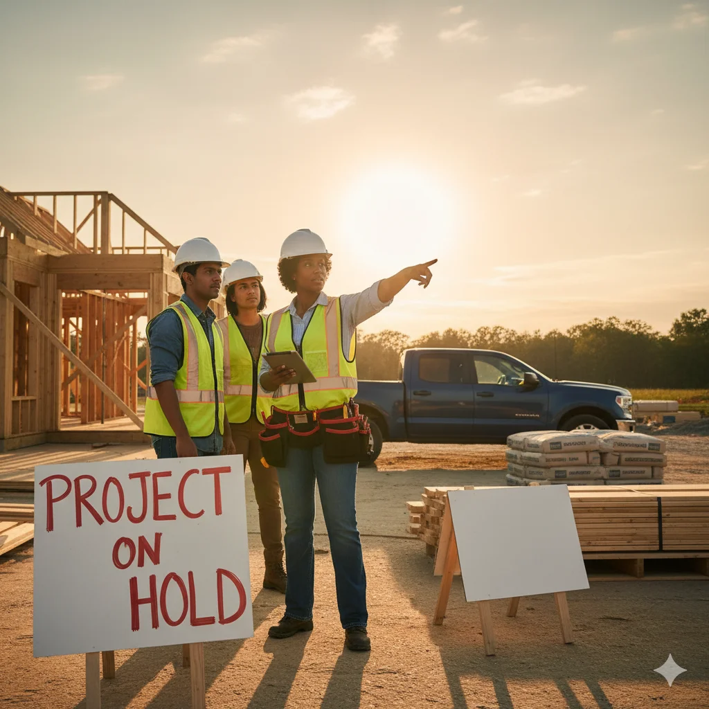 Image showing a construction project on hold